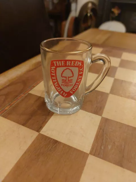 RARE Vintage 1970s Nottingham Forest FC The Reds Miniature Glass Tankard Pint 3"