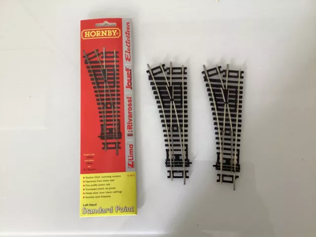 2no. HORNBY R8072 LEFT HAND POINTS - NEW (OTHER) - USED FOR “PLANNING” ONLY