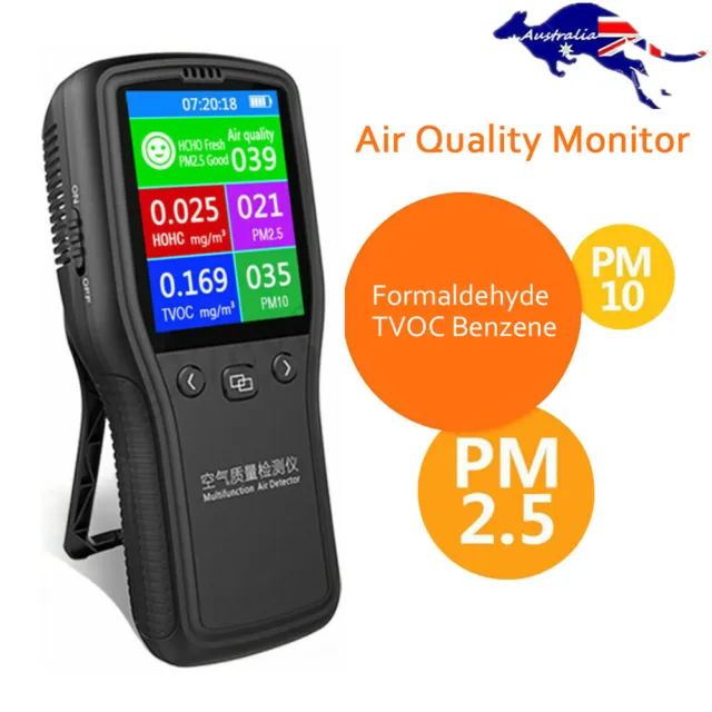 Air Quality Tester Monitor for Formaldehyde PM2.5 AQI TVOC PM10 Analyzer HCHO