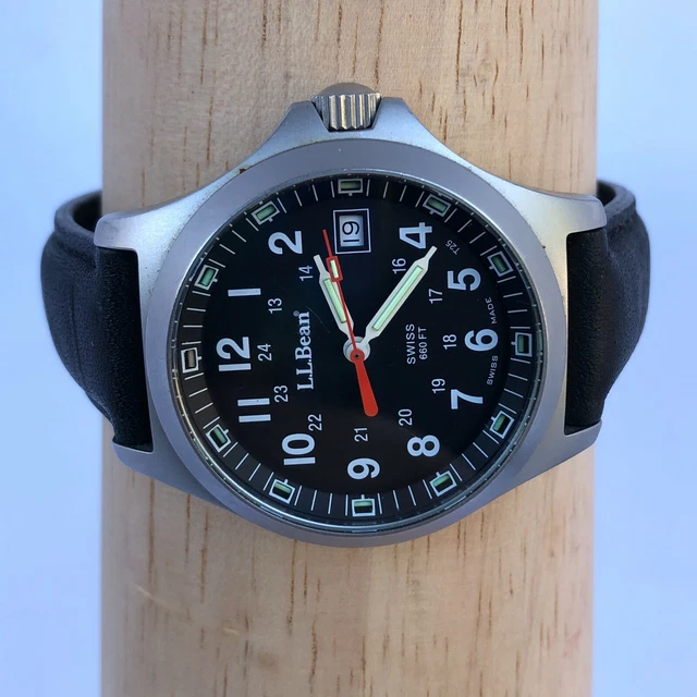 VINTAGE MENS LL BEAN Military Field Watch Swiss Made Microtec 