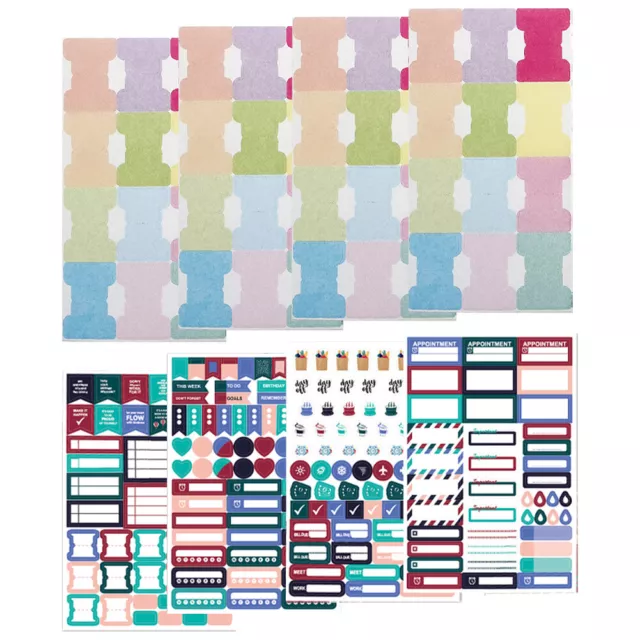 5sheets/60pcs Sticky Index Tab SelfBlank 4 Sheets Planner Stickers