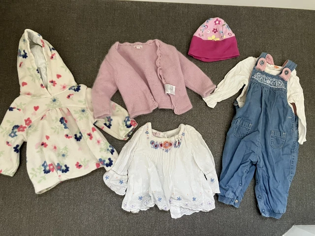 Baby girls winter bundle, 3-6 months, cardigan, dungarees, Monsoon, Jojo Maman B
