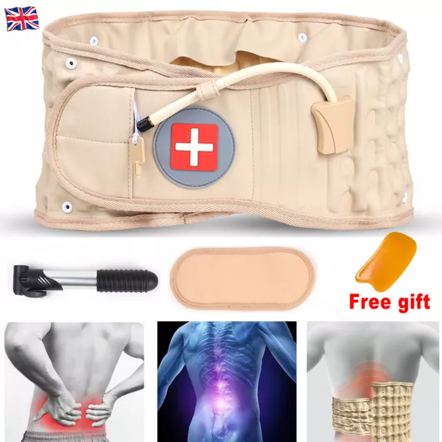 New Decompression Belt Back Brace Lumbar Support Spinal Air Traction & Extender