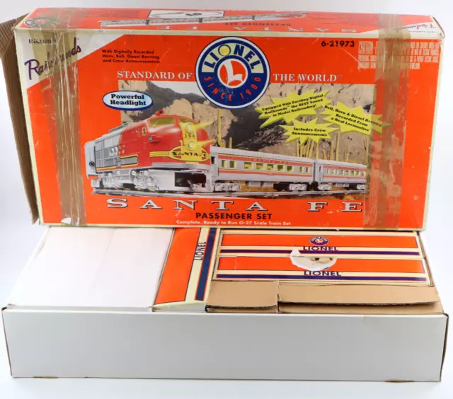 LIONEL 6-21973-202 SANTA FE Passenger Train Set 0-27 Rail Sounds Complete Tested