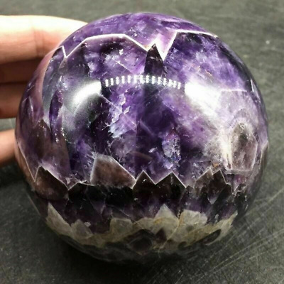 Natural Dream Amethyst Sphere Polished Quartz Crystal Ball Healing Gift+base