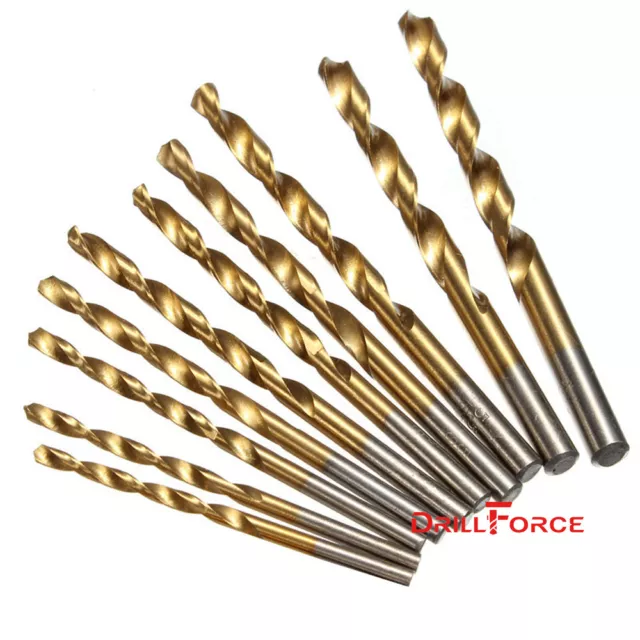 Ensemble de forets 100 pièces 1/8 pouces HSS titane Jobber longueur torsion métal foret outils 4