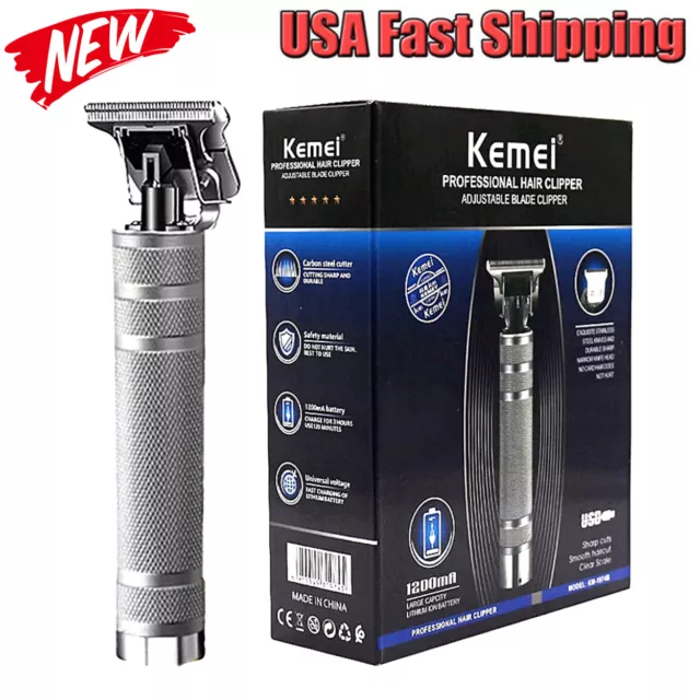 Kemei Silver Cordless Hair Clippers Trimmer Shaver Clipper Cutting Beard Barber