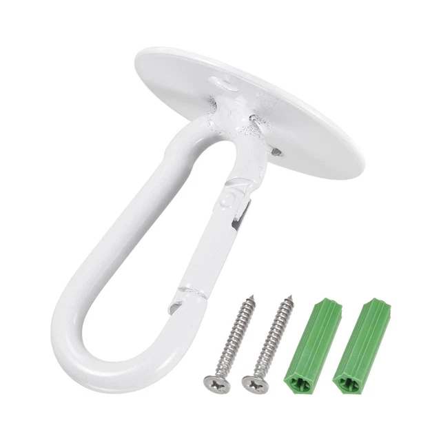 Ceiling Hooks Snap Hook Wall Mounted 40x52mm Iron for Hanging Plants White 3Pcs