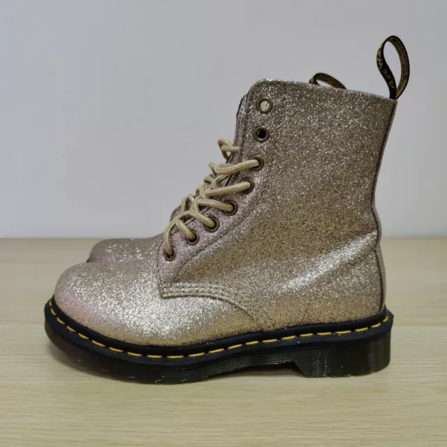 Dr martens 1460 pascal glitter pale gold sales