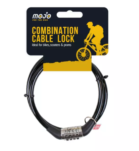 Combination Number Code Bike Lock Bicycle Cycle Steel Cable Black. Uk Safe