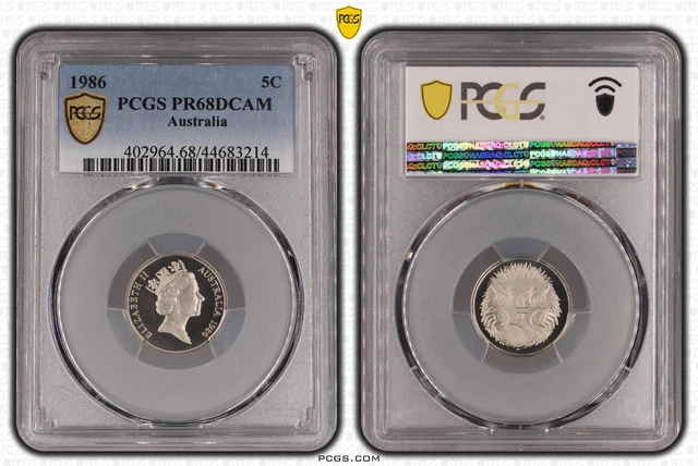 1986 Proof Five Cent 5c Australia PCGS PR68DCAM FDC UNC #3753