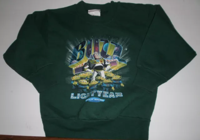 NEW Vtg Disney Store  sz  XXS 3/4 Buzz Lightyear Green SWEATSHIRT