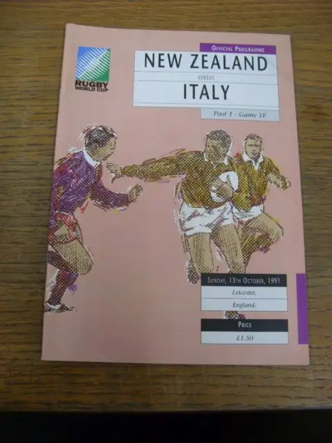13/10/1991 Rugby Union Programme: World Cup - New Zealand v Italy [At Leicester]