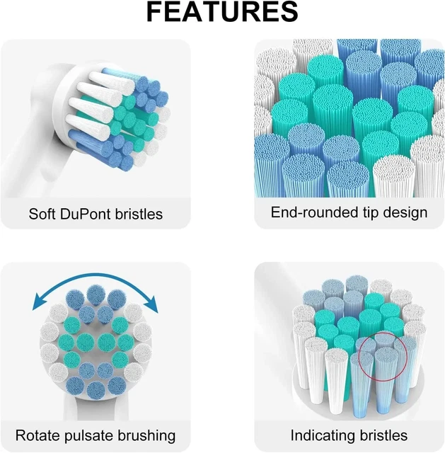 ELECTRIC TOOTHBRUSH HEADS Oral B Compatible Replacement Brush Precision
