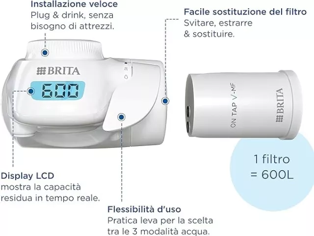 BRITA On Tap - Sistema Filtrante per il rubinetto, riduce cloro, batteri al 99,9