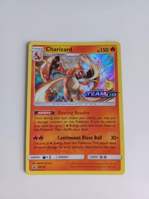 Pokemon Cards Charizard Promo SM158 Team Up Prerelease Black Star Holo