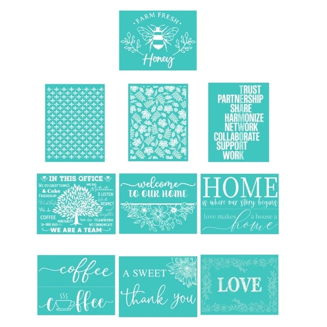 Reusable Silkscreen Printing Stencil for Home Decors, Paint on Wood/Plate/Paper