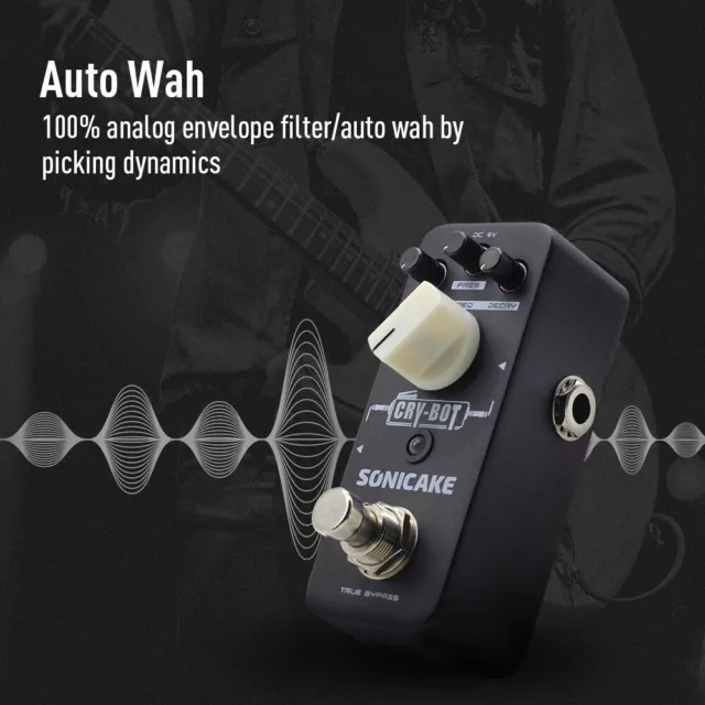 SONICAKE Auto Wah Pedal Guitar Bass Effects Pedal Envelope Filter Funky Cry-Bot 2