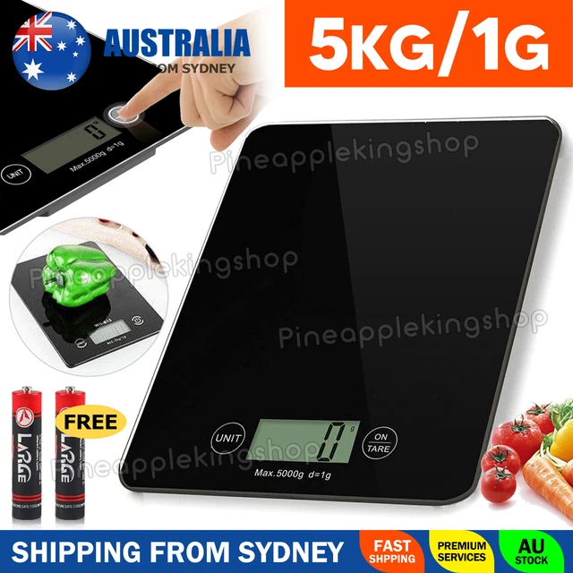 KITCHEN SCALE DIGITAL Scales LCD Food Stainless Weight 5kg/1g Bakery ...