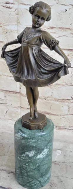 Signed Preiss Poised Dancer Ballerina Bronze Sculpture Statue Figure Home