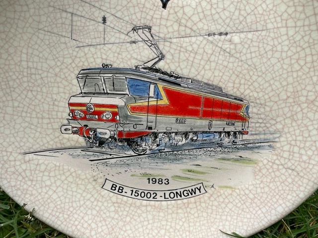 Longwy Céramique 1983 numérotée BB 15002 commémoration train locomotive 3