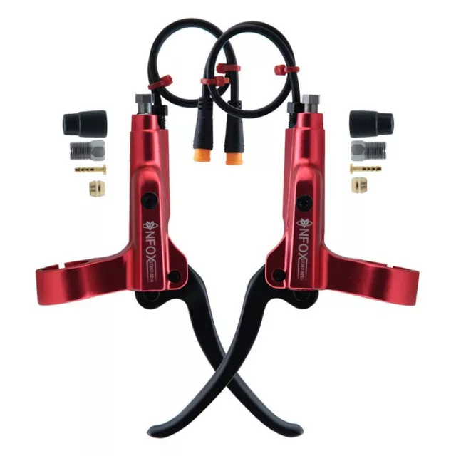 Maniglia freno bici elettrica leggera e robusta per ebike colore nero/rosso 3