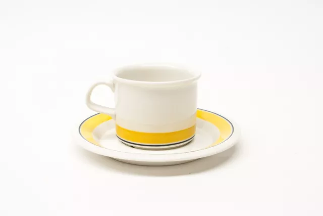 Vintage Arabia Finland Faenza Coffee Cup and Saucer Yellow & Black Version 2