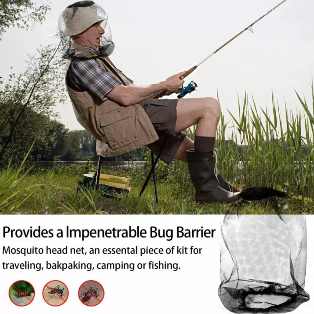 New Midge Mosquito Insect Hat Bug Mesh Head Net Face Travel Camping C3P4