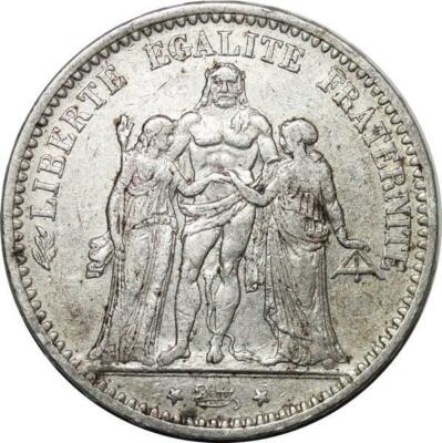 Argent 900 état B Bordeaux 5 Francs 1874 K 