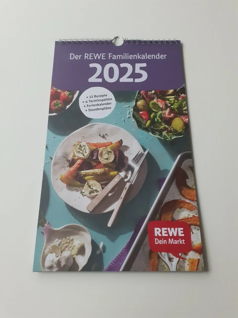 KALENDER 2025, DER Rewe Familienkalender, mit Stundenplan & Rezepten