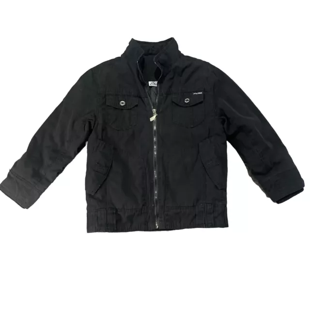 Piping Hot Kids Jacket Size 7 Black Long Sleeve Full Zip Pockets Warm