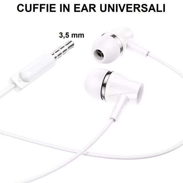 Cuffie Auricolari In Ear Con Filo Cavo E Microfono Sport Universali Per Samsung