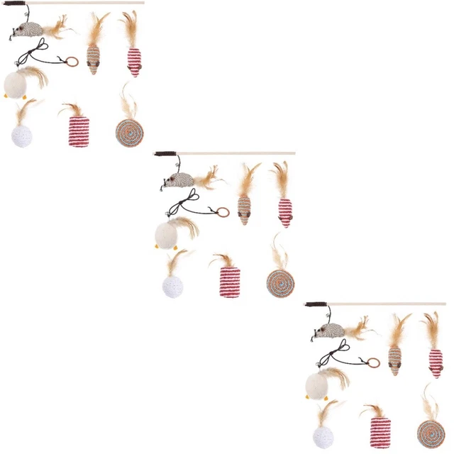 Piume Ricambio Per Gatti Giocattolo Gatto Con Farfalle E Campanello - Bastone Interattivo Con 5 Piume Di Ricambio | Divertimento Per Gatti Di Tutte Le Età Divertimento Gatto Indoor - 4