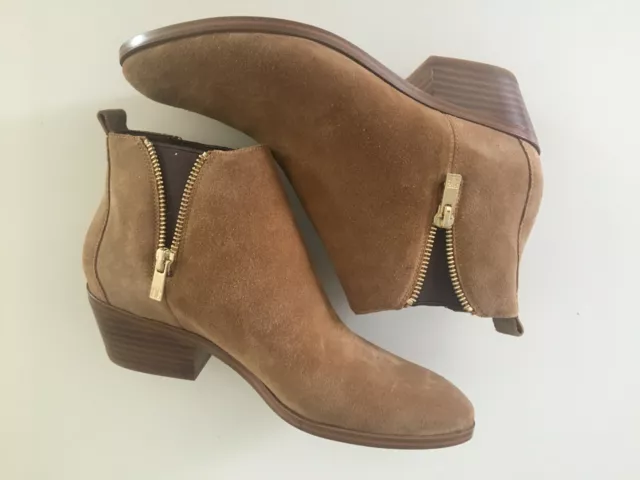 Ivanka Trump Women's Raiy Suede Zip Chelsea Booties  Brown Tan Size 7 NWOT