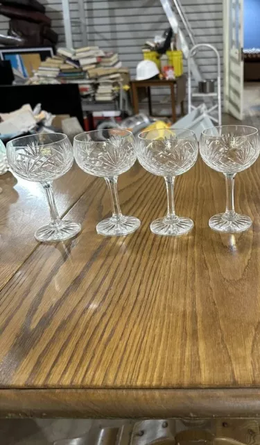 Zawiercie Lead Crystal Champagne Cocktail Glasses X 4