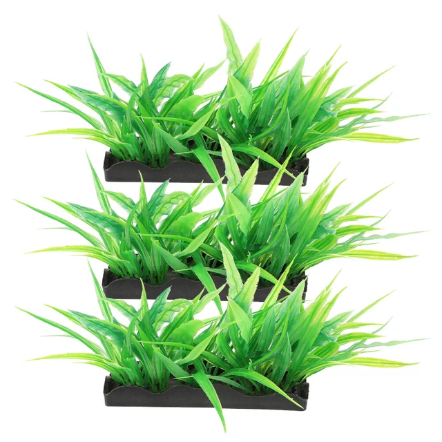 3 piezas Simulación Planta Acuática Decoración Piscina Acuario Paisajismo Acuático