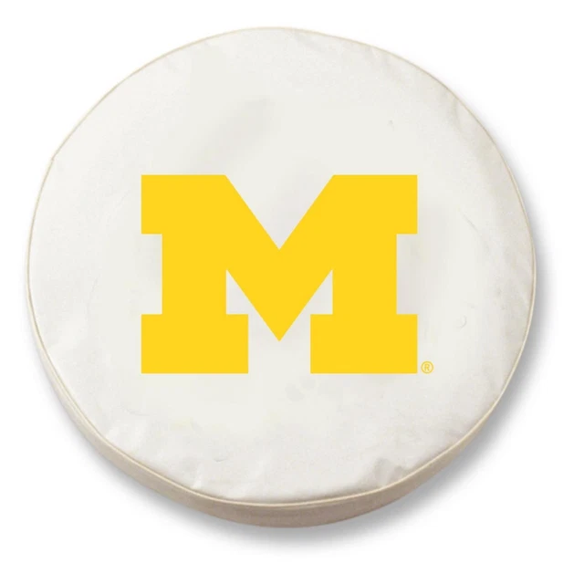 Holland Bar Stool Tire Cover With White Vinyl Finish TCIMichUnWT