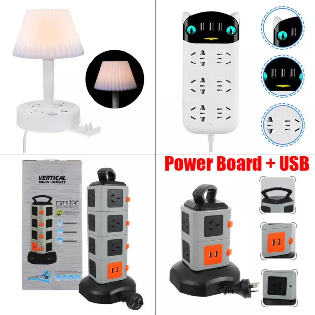 USB Charging Power Board 3-15 Way Outlets Socket Charger Ports  Surge Protector