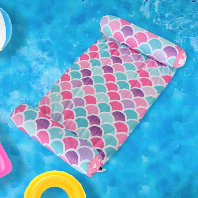 Floating Inflatable Hammock Bed Foldable Water Recliner Mats PVC for Summer Pool