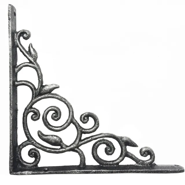 2PCS Decorative Shelf Brackets Vintage Cast Iron Victorian Shelf Mount Bracket