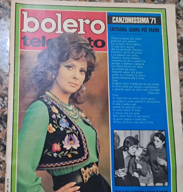Bolero Teletutto n.1269 1972-Gina Lollobrigida-Canzonissima '71-Villaggio-Foà-