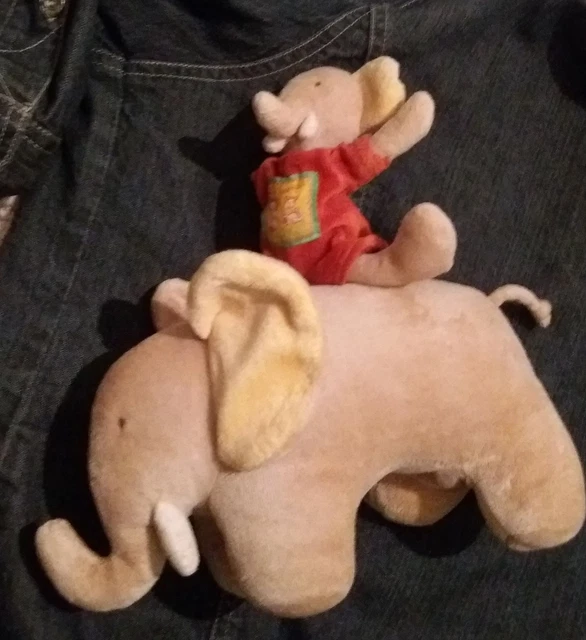 Peluche doudou musical MOULIN ROTY éléphant en TBE
