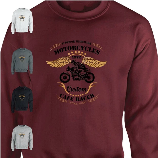 Felpa personalizzata Cafe Racer Uomo Biker Moto Moto Appassionato Bicicletta