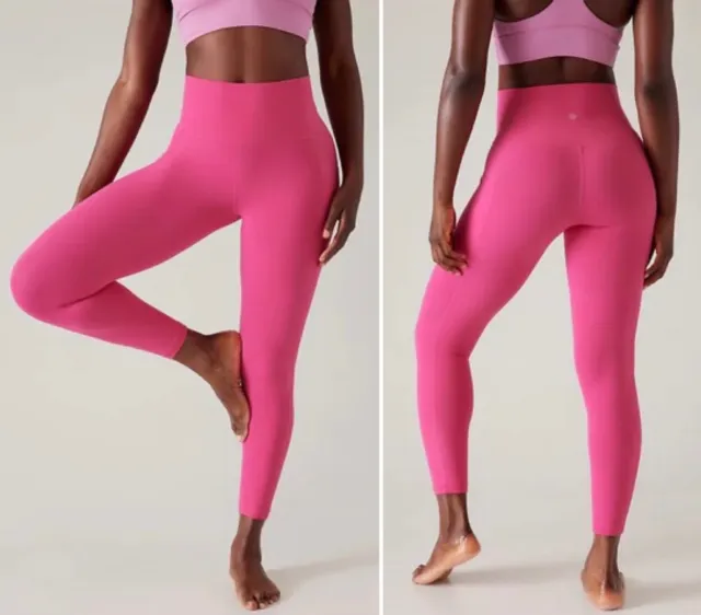 Athleta Salutation Stash II Textured 7/8 Tight High Rise Leggings Yoga Run  XS