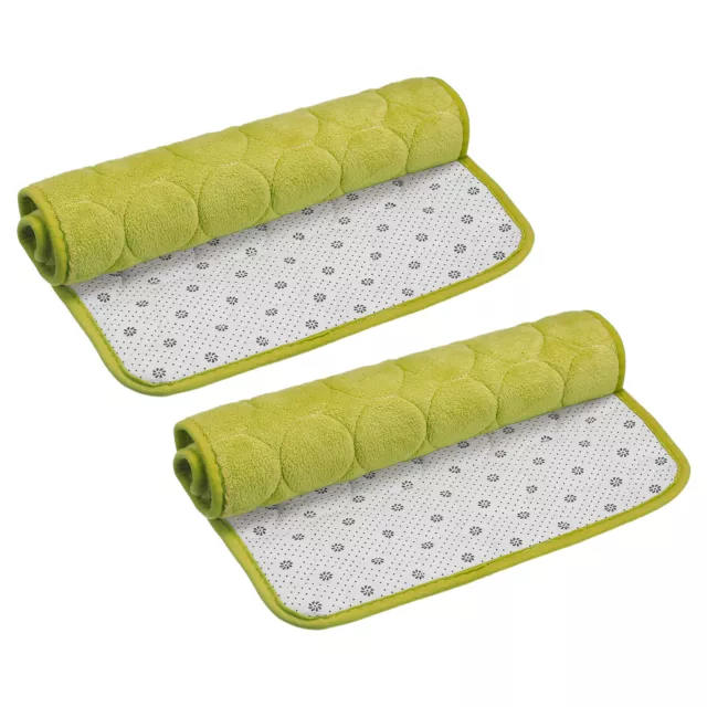 Alfombra de ducha de baño de espuma viscoelástica 2 piezas, 20"" x 31,5"" alfombra de baño de lana de coral - verde