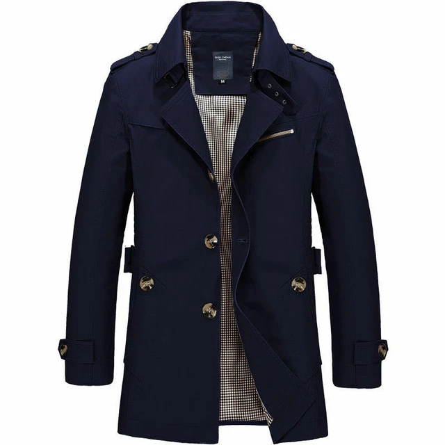 Men's Winter Slim Stylish Trench Coat Long Jacket Overcoat Outwear Fashion New 2