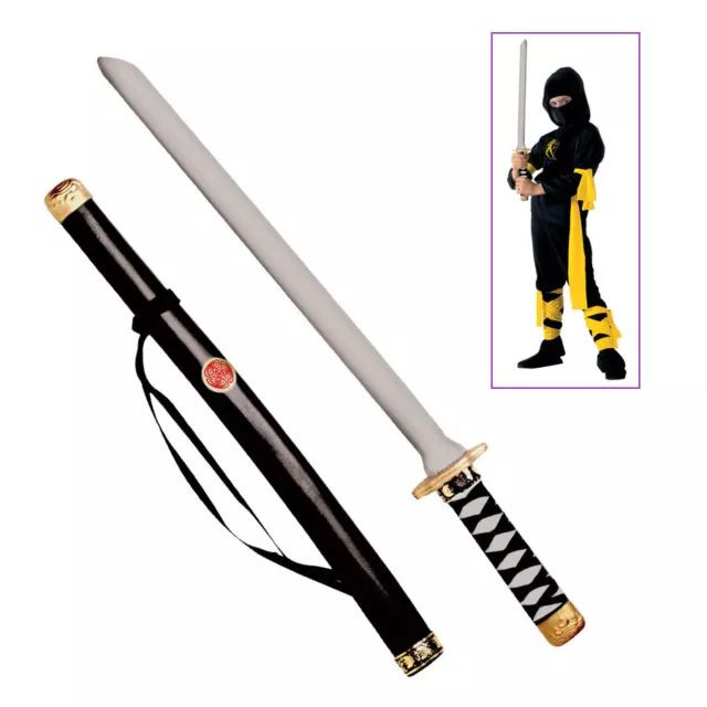 NINJA SCHWERT MIT SCHEIDE Karneval Fasching Samurai Kostüm Waffe Jungen # 2727