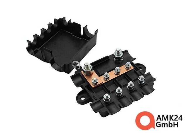 Porte-fusibles 1 Mega + 4 Midi - Boîtier Ignifuge, étanche IP67 - Pour Camping-car, Bateau, Voiture, Circuits 12V/36V