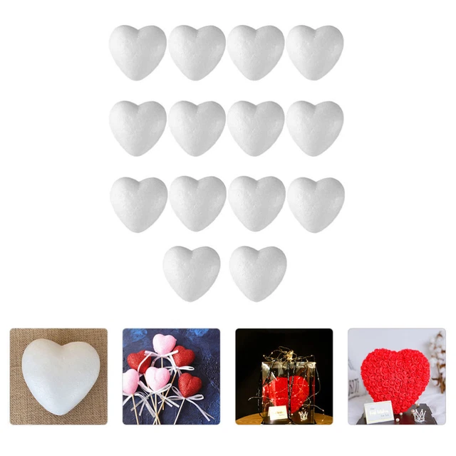 14 Pcs Polystyrene Hearts Bubble Heart Ornament Crafts Nativity Crafts