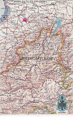 TRENTO Alto Adige cartolina con cartina geografica del Trentino 